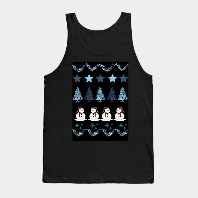 Fair Isle Christmas Snowman - Novelty Tank Top by LukjanovArt